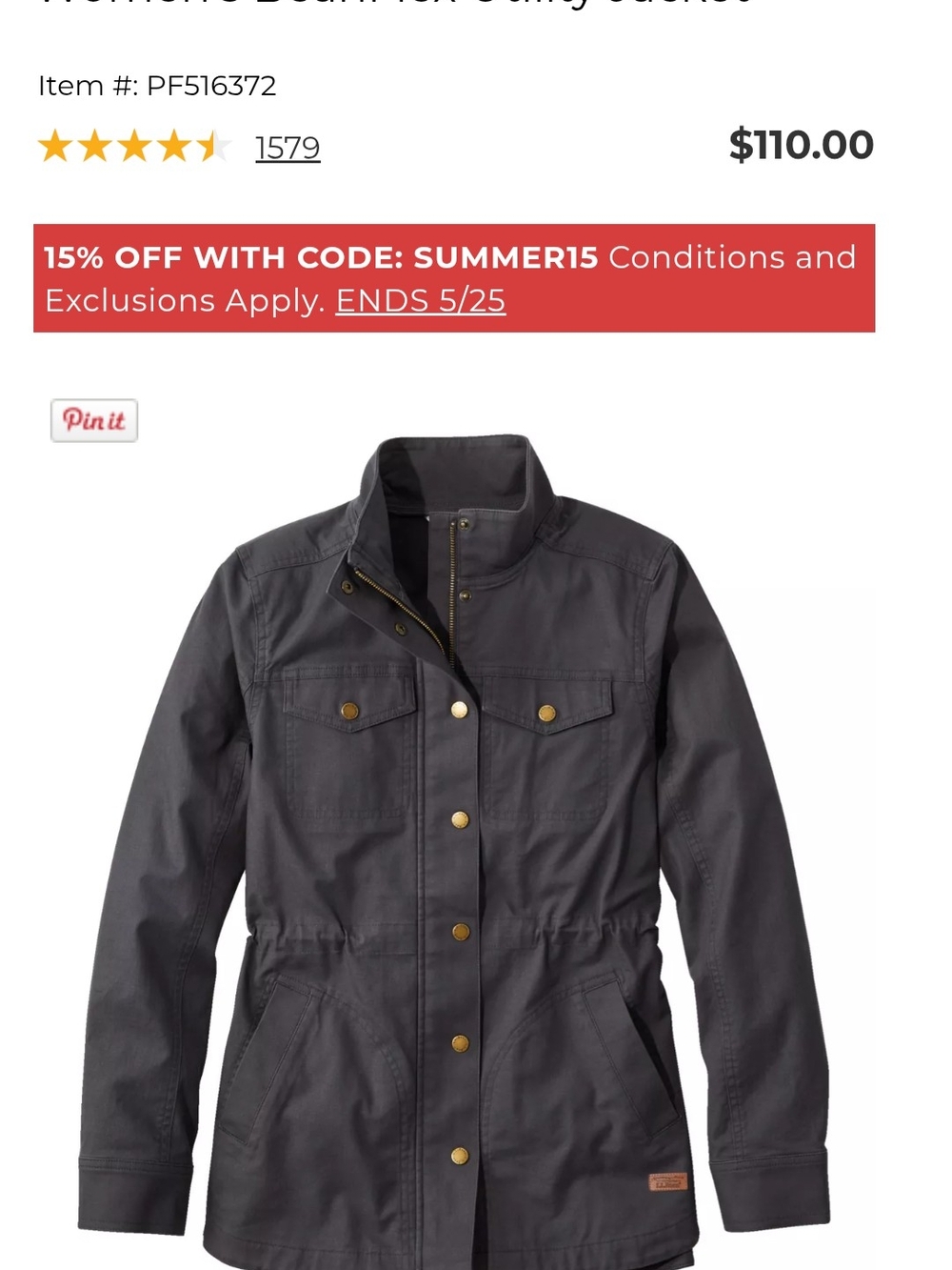 Women’s Beanflex Utility Jacket - Dark Gray - XL